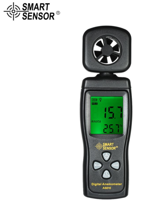 Anemometer Digital Wind Speed Air Velocity Temperature Meter Smart Sen
