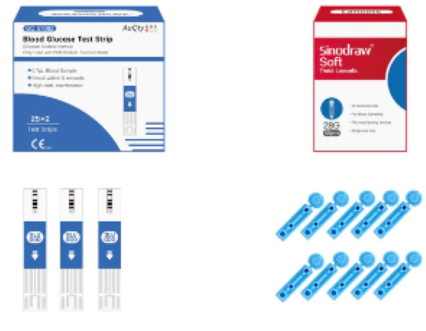 Blood Glucose Test Strips 25 Pack for AuQty GUK Meter 3 in1 Multifunct