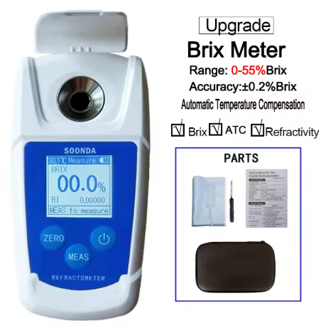Refractometer Brix 0‑55% Digital  High Accuracy Beverage Brix Tester Meter