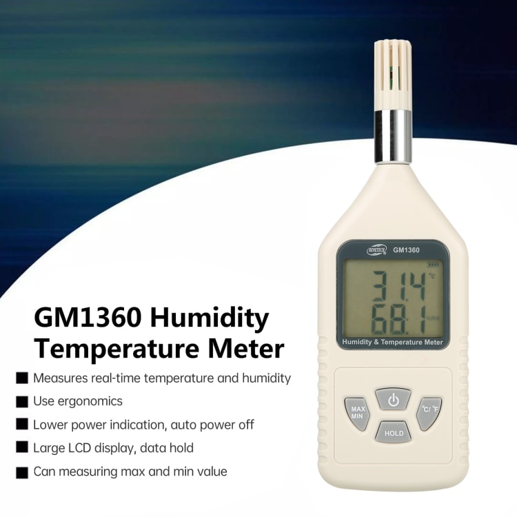 Humidity & Temperature Logger Meter Tester Reader Measures LCD GM1360A Benetech