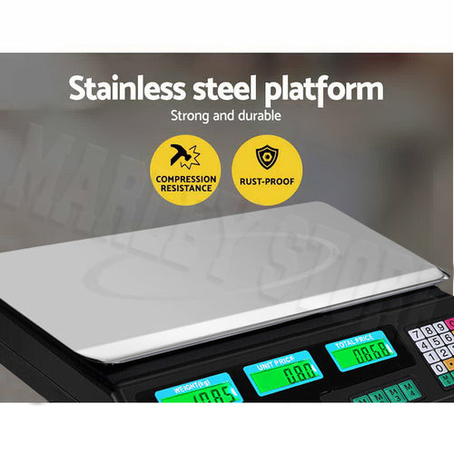 Scale Digital Electronic Balance Food Pricing Store Market Weighing AC Power 40kg x 1g