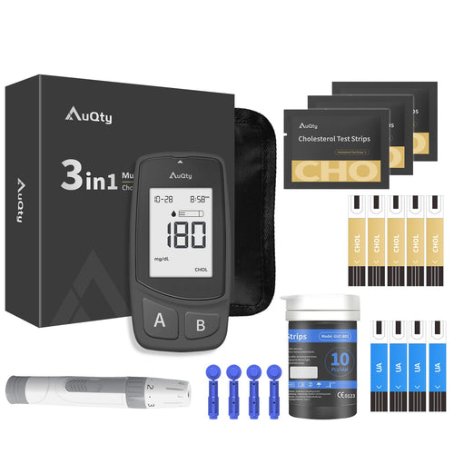 Cholesterol & Uric Acid Meter 2-in-1  with Test Strips & Lancets