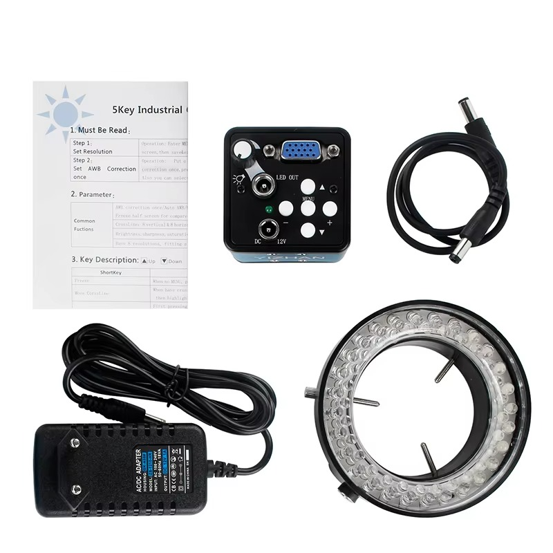 13MP VGA Digital Microscope Camera with Light HD Industrial Electronic Camera