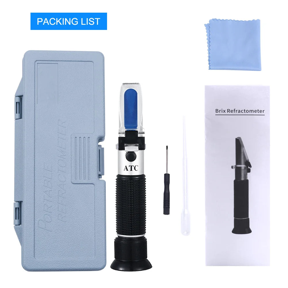 Refractometer Brix 0-10% 0-100% Salinity 1.000-1.070 SG Handheld ATC Tester
