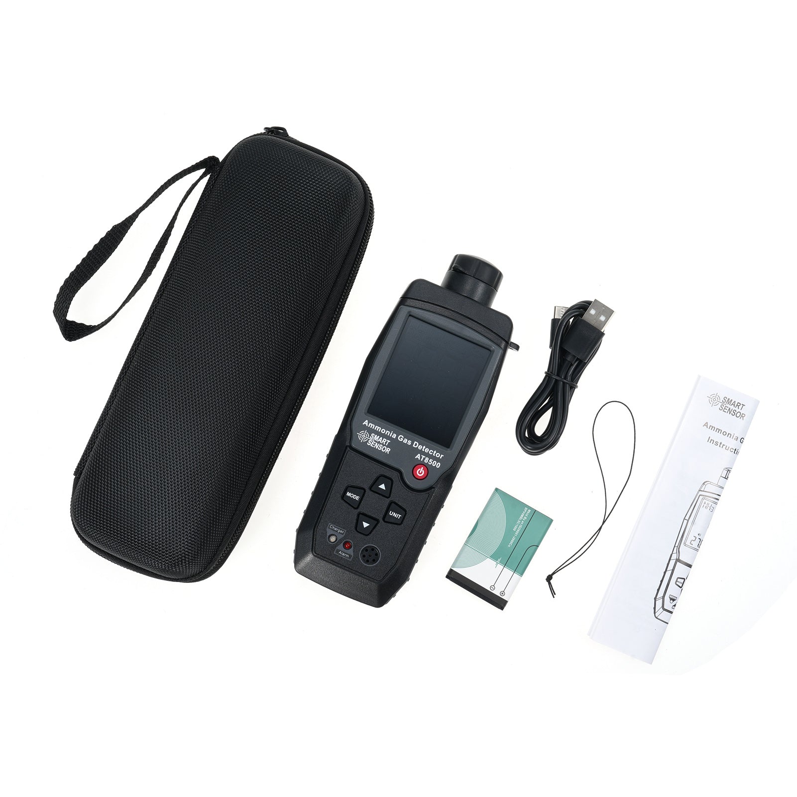 Ammonia Gas Detector Handheld Digital NH3 Gas Tester 0-100PPM Smart Sensor