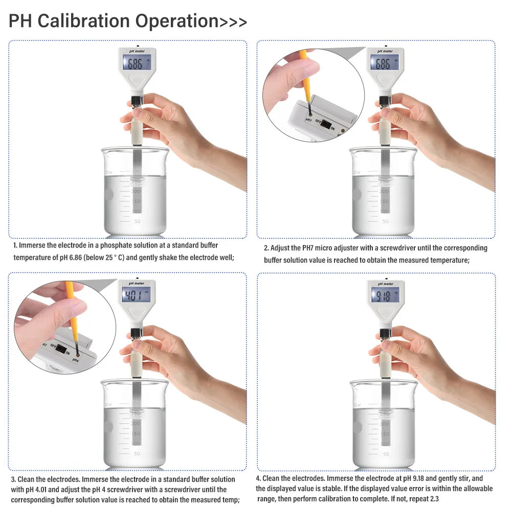 PH Meter Flat End Tip ATC Digital 0.00~14.00 High Accuracy