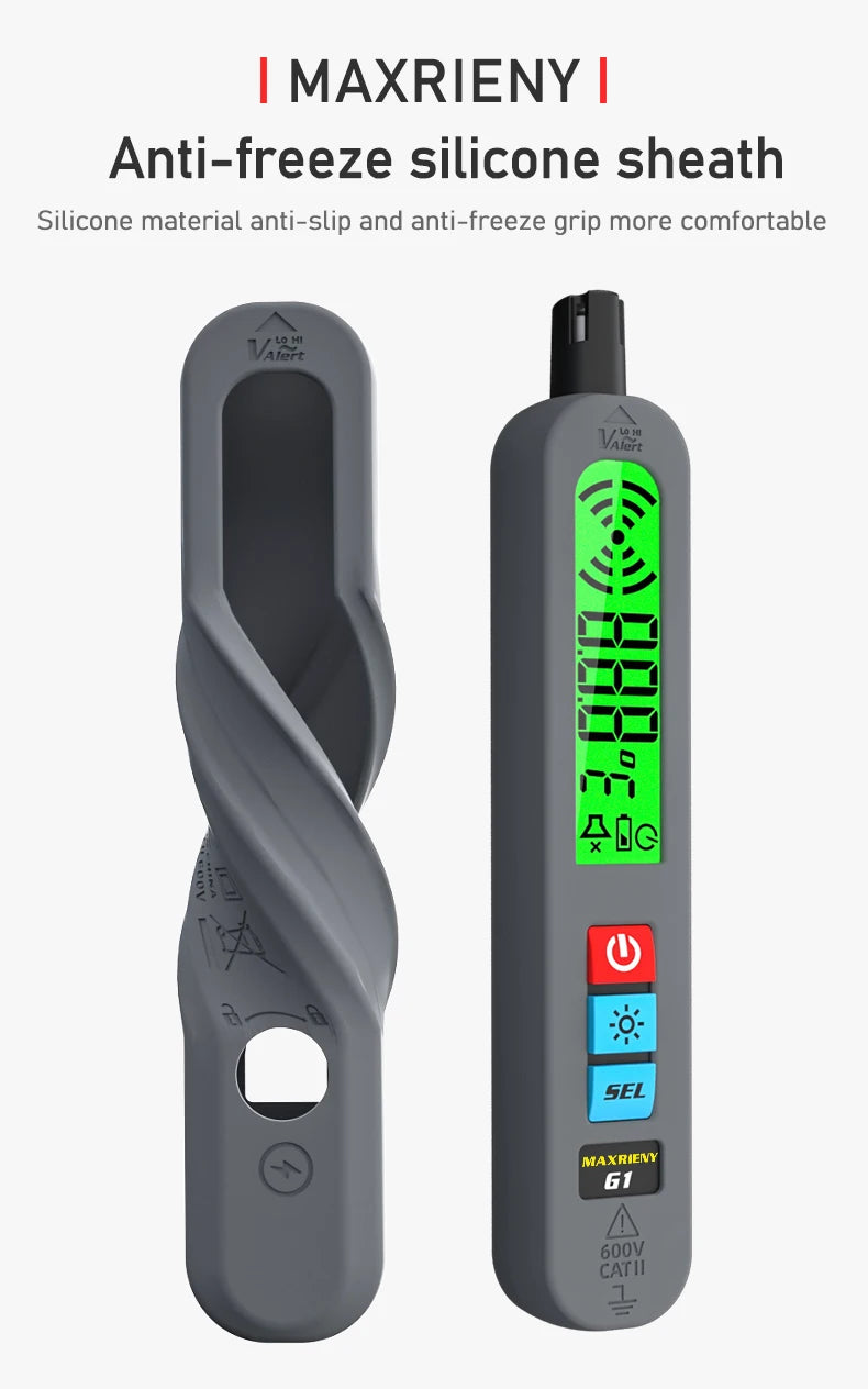 Gas Leak & Temperature Meter Combustible Flammable Gas Detector Air Tester LCD Display Maxrieny 61