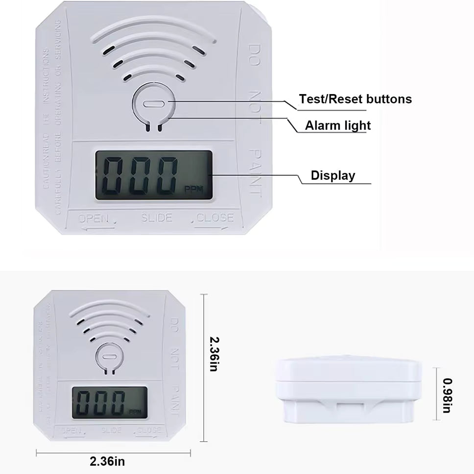 CARBON MONOXIDE ALARM Minni CO Detector Battery Alarm CO-MB1