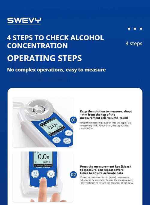 Refractometer Alcohol 0‑80% Digital High Accuracy Tester Meter SW80S