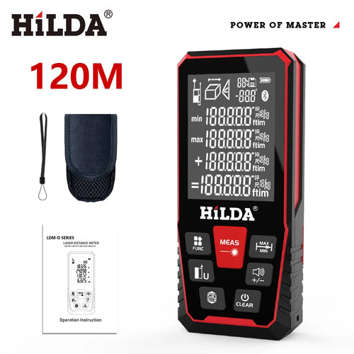 Hilda Laser Distance Rangefinder measuring 120M Range Ruler Tape Measure Tool
