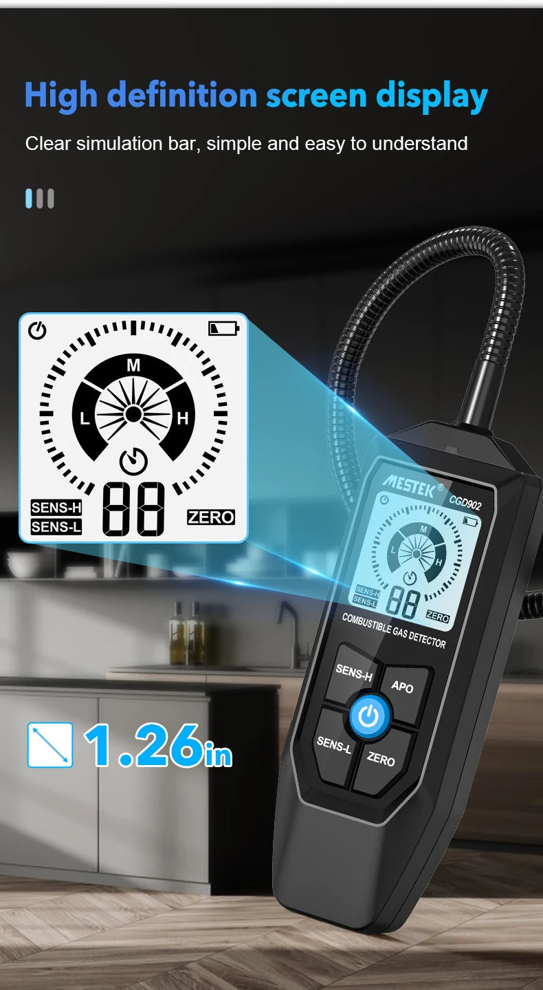 Gas Leak Detector Combustible Flammable Natural LPG Tester Mestek G
