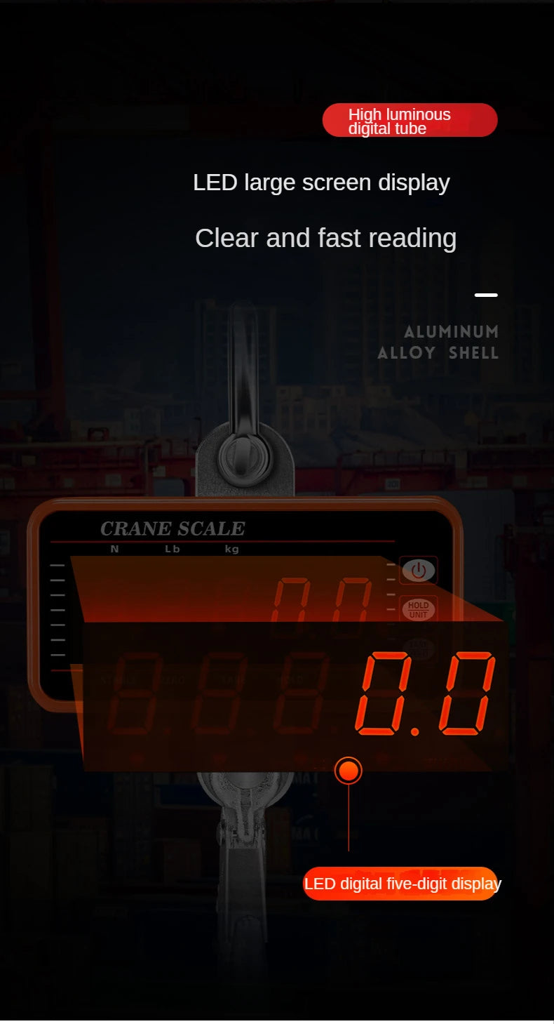 Hanging Scale LCD Digital 1500KG x 0.1KG High Precision Portable Crane scale