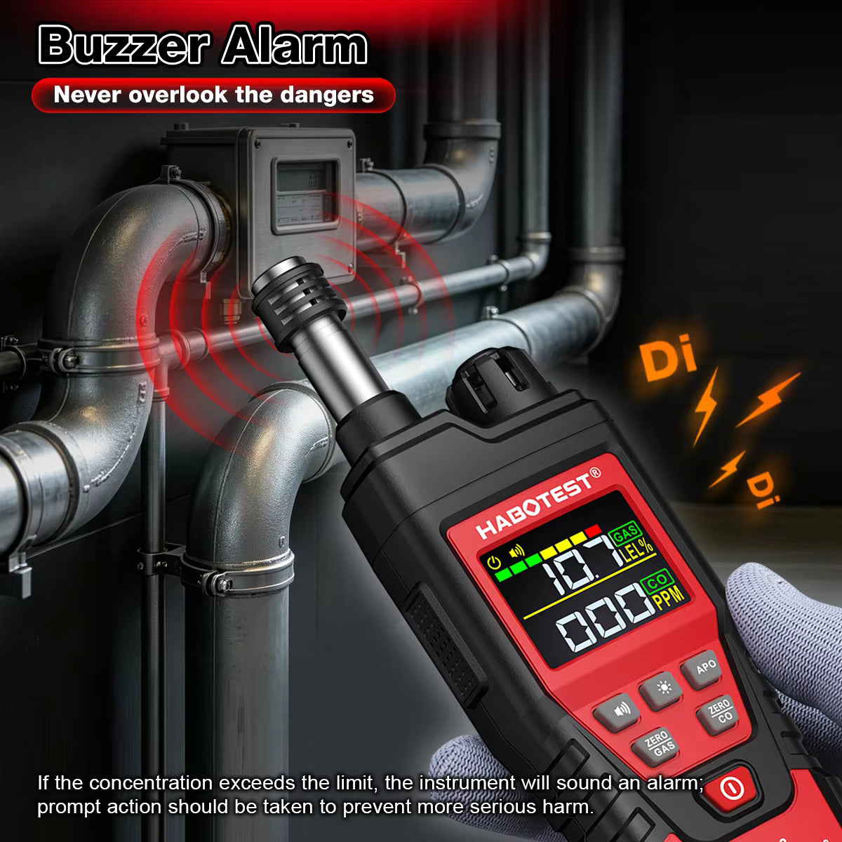 Carbon Monoxide CO & Combustible Flammable Gas Meter 2 in 1 Detector 0-999ppm