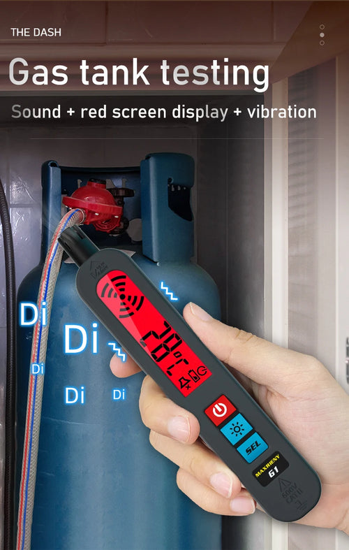 Gas Leak & Temperature Meter Combustible Flammable Gas Detector Air Tester LCD Display Maxrieny 61