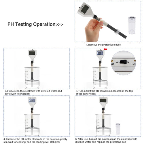 PH Meter Flat End Tip ATC Digital 0.00~14.00 High Accuracy