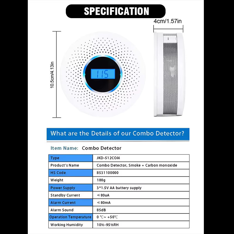 CARBON MONOXIDE ALARM CO And Smoke Detector Battery Alarm