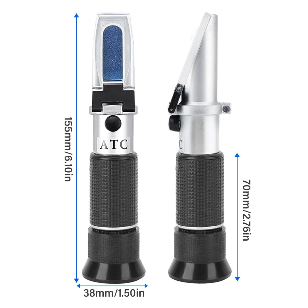 Refractometer Brix 0-40% & 0-25% Alcohol Handheld ATC Tester for Wine Industry