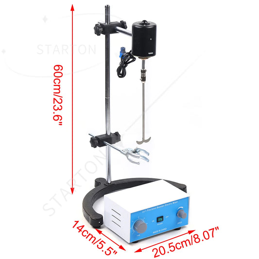 Overhead Stirrer Electric Powered 20L Mixer Variable Speed 100w 200-2600 RPM