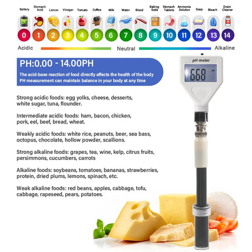 PH Meter Flat End Tip ATC Digital 0.00~14.00 High Accuracy