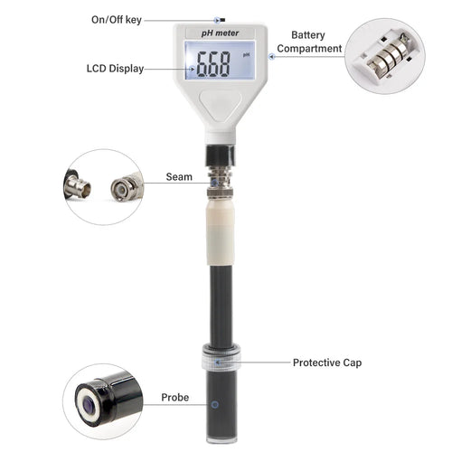 PH Meter Flat End Tip ATC Digital 0.00~14.00 High Accuracy