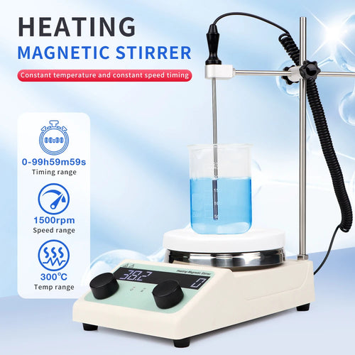 Magnetic Stirrer Hot Plate Stirring 3000ml 0 to 380℃ Dual Control Stir Bar LA030AU