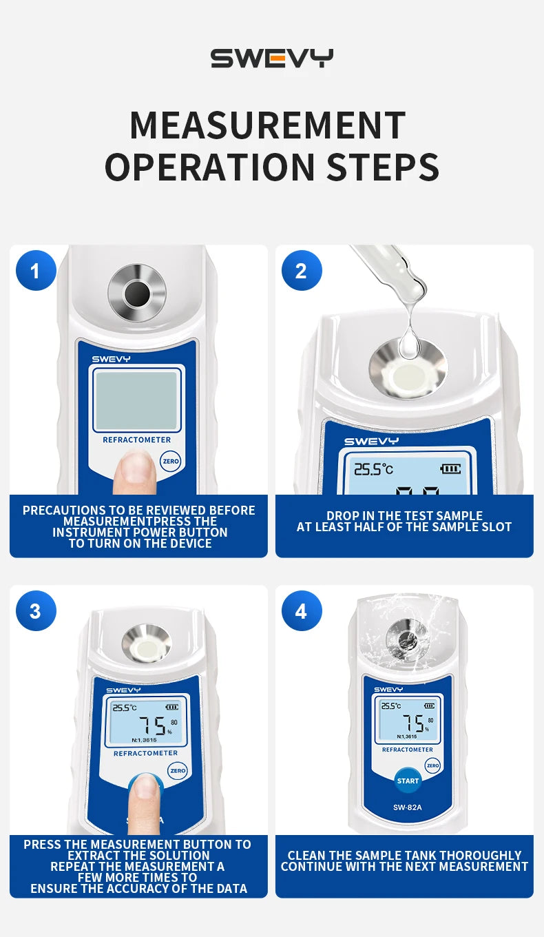 Refractometer Alcohol 0‑80% Digital High Accuracy Tester Meter SW82A