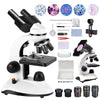 Microscope Binocular Biological 1000X Magnification LED Phone Holder Top & Bottom Light