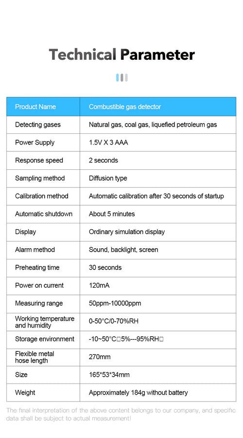 Gas Leak Detector Combustible Flammable Natural LPG Tester Mestek G