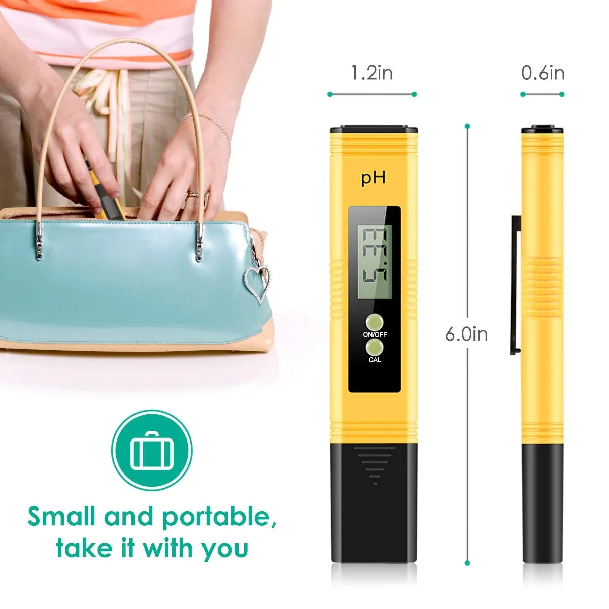pH Pen Meter Testers LCD Digital Display Water Quality Monitor Test