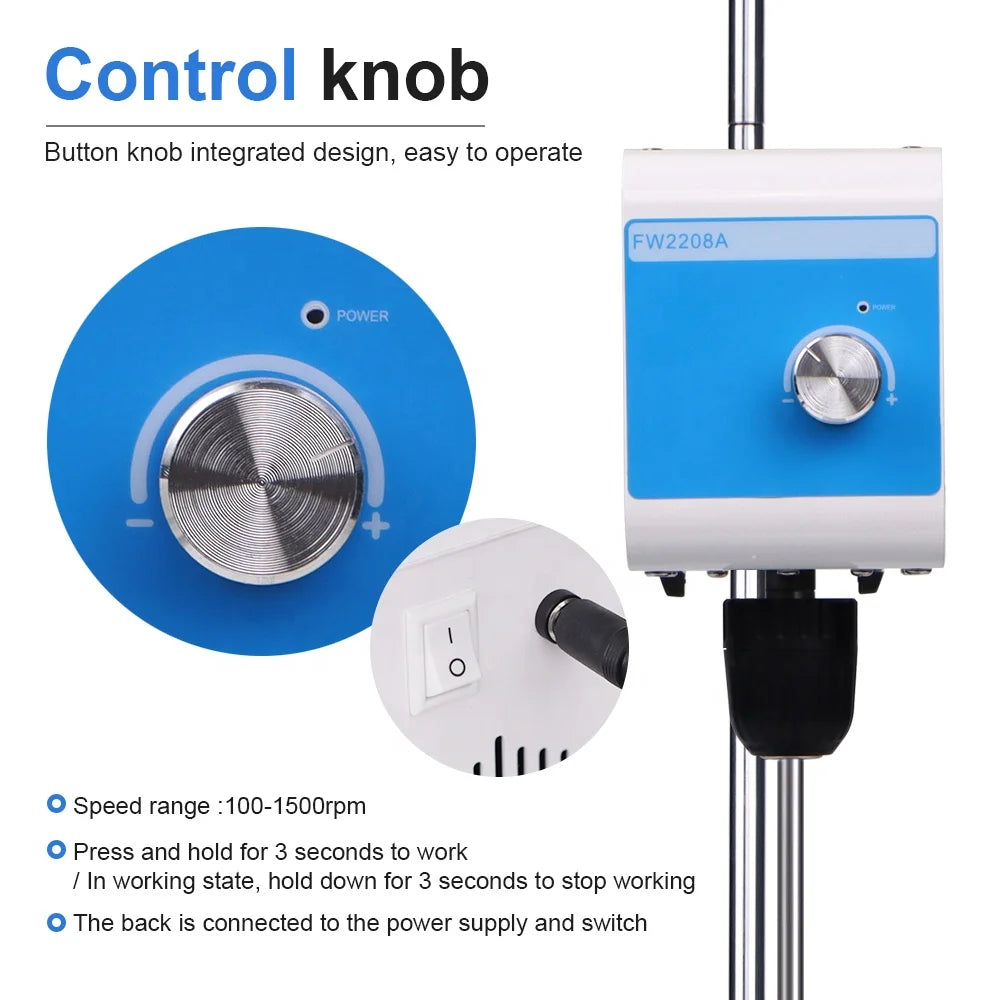 Overhead Stirrer Electric  Mixer Rotary Cantilever Variable Speed 5L