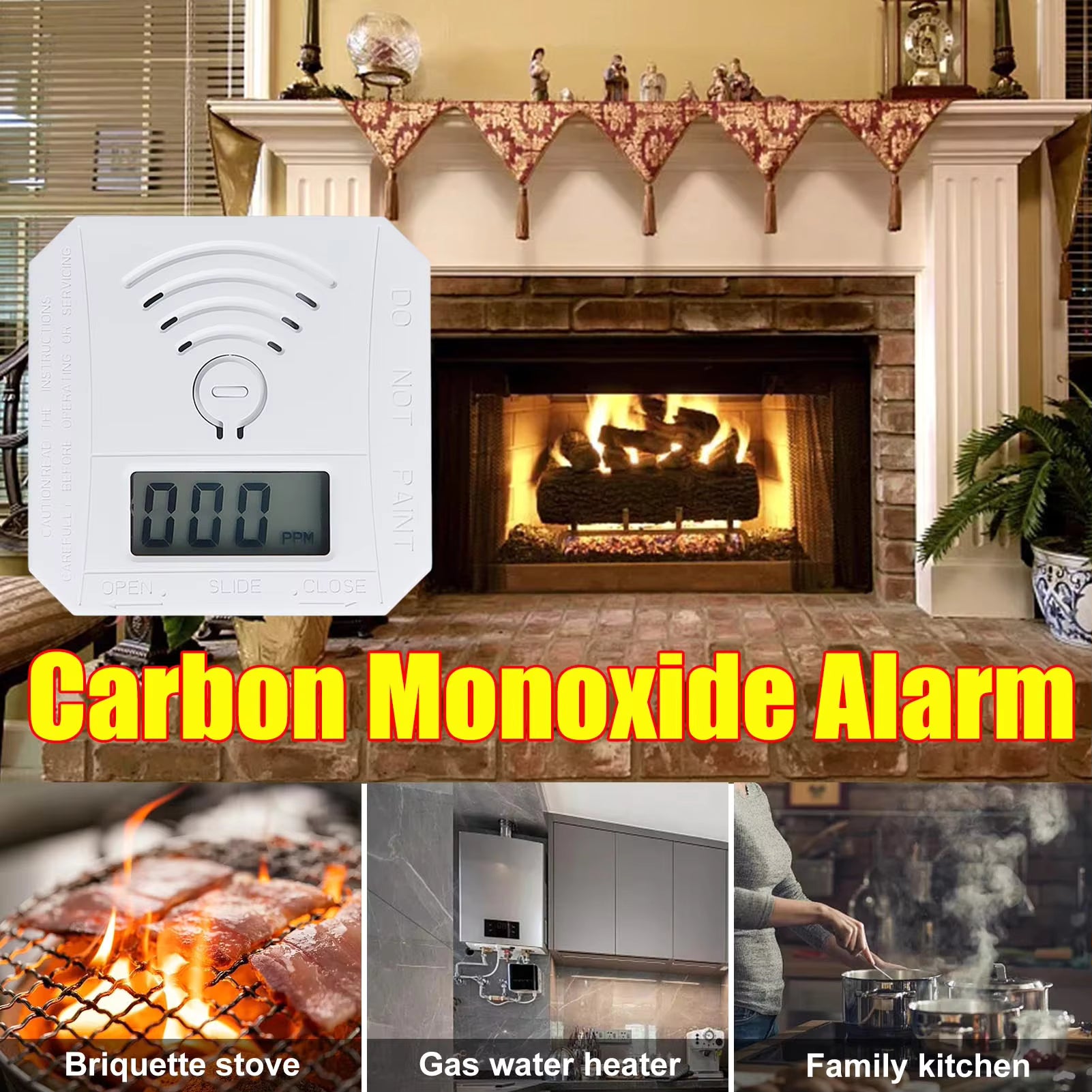 CARBON MONOXIDE ALARM Minni CO Detector Battery Alarm CO-MB1