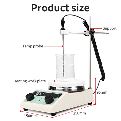 Magnetic Stirrer Hot Plate Stirring 3000ml 0 to 380℃ Dual Control Stir Bar LA030AU