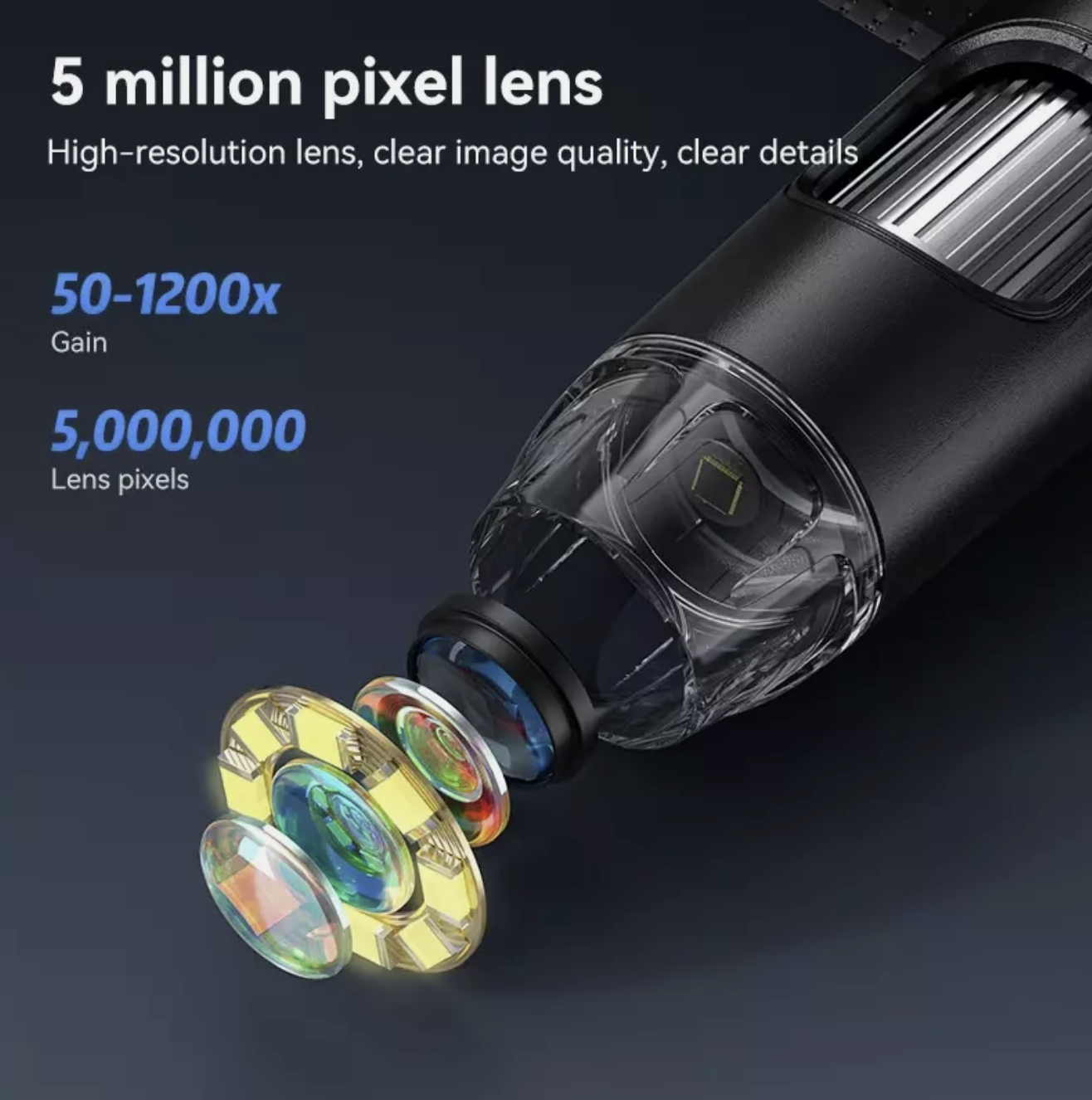 Microscope Digital 7 Inch LCD 50-1200X LCD Display Screen 5MP 1920x1080P
