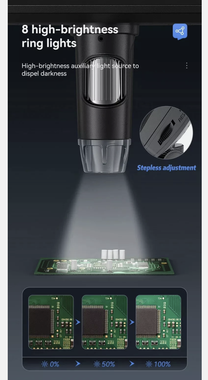 Microscope Digital 7 Inch LCD 50-1200X LCD Display Screen 5MP 1920x1080P