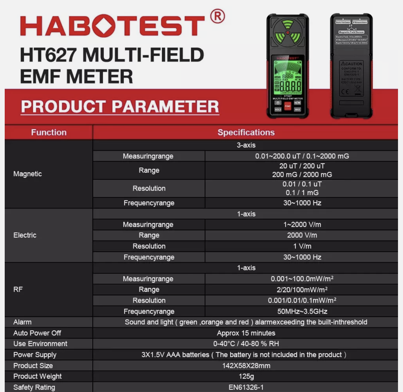 EMF Meter Electromagnetic Field RF Radiation Detector Meter Tester