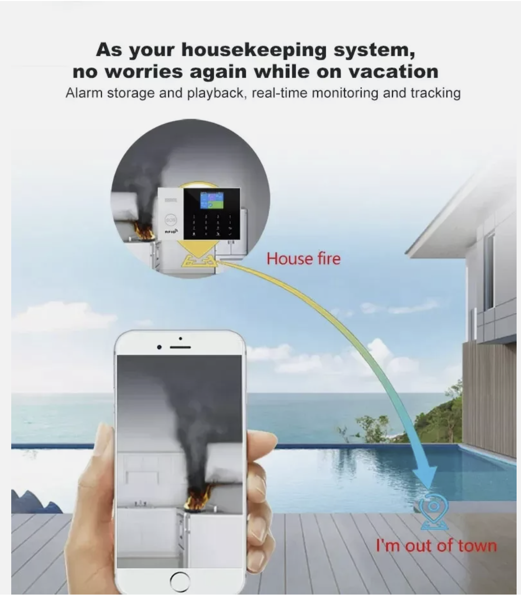 Wireless 4G Alarm System Smart WIFI Home Office Burglar Security Alarm