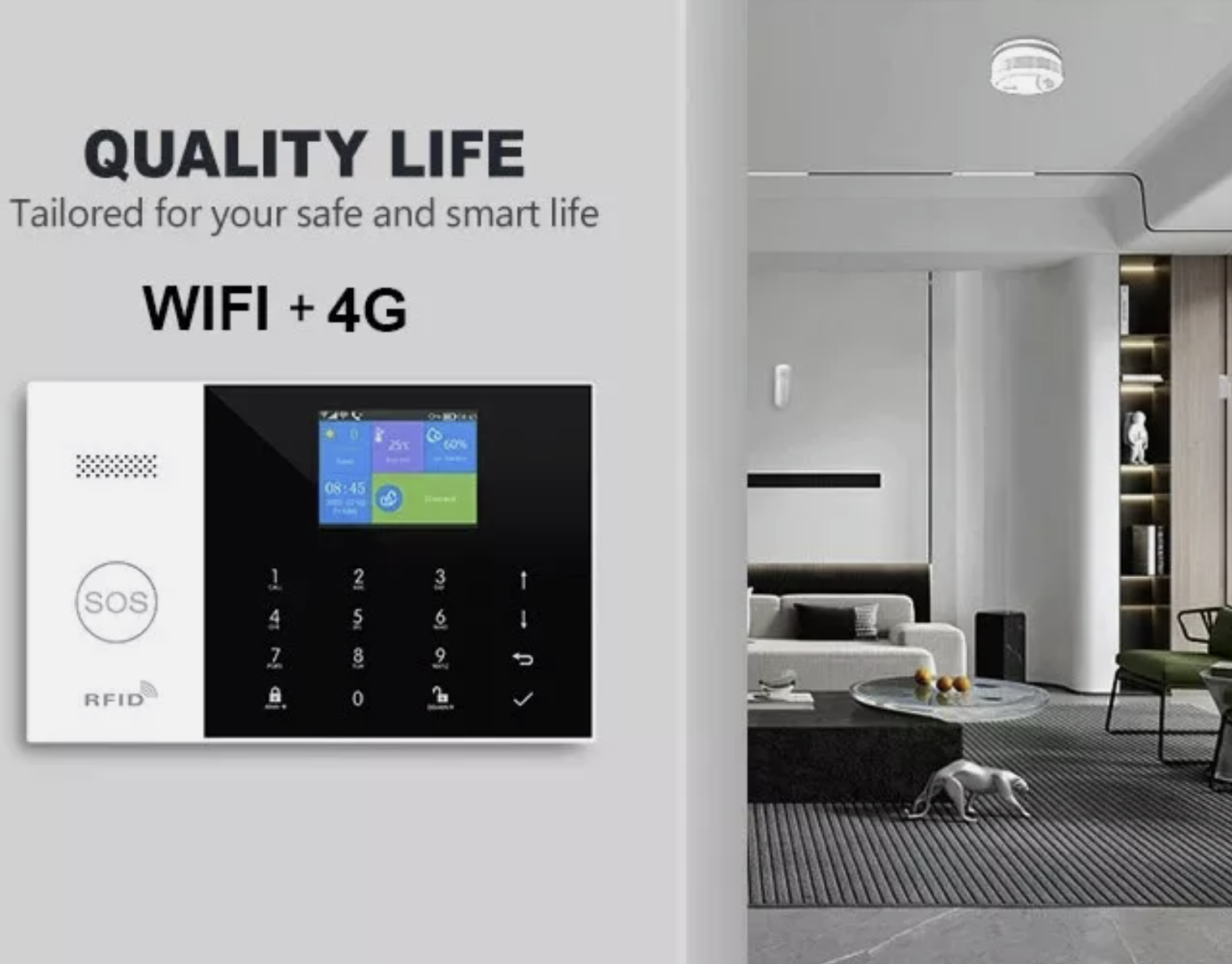 Wireless 4G Alarm System Smart WIFI Home Office Burglar Security Alarm