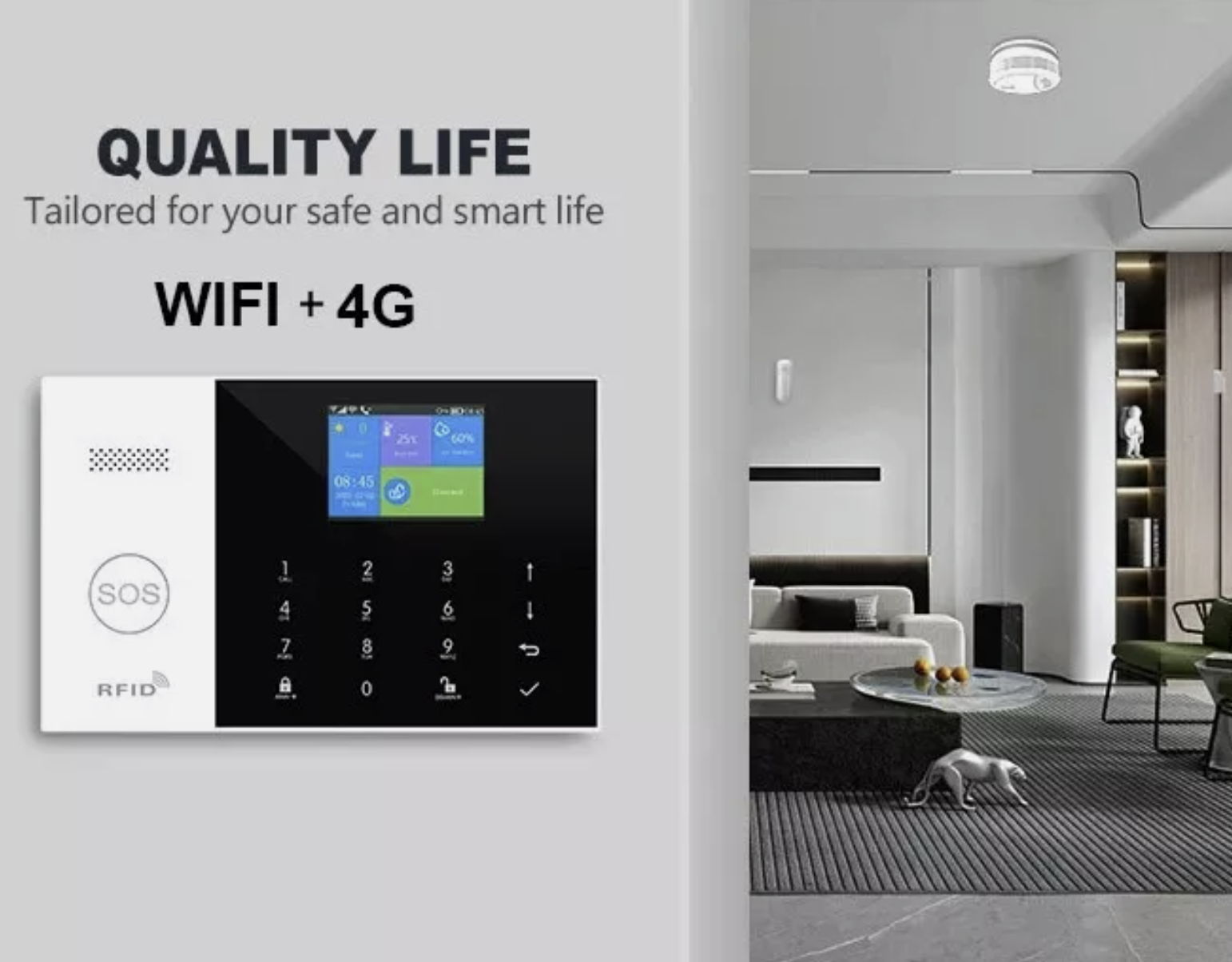 Wireless 4G Alarm System Smart WIFI Home Office Burglar Security Alarm DIY