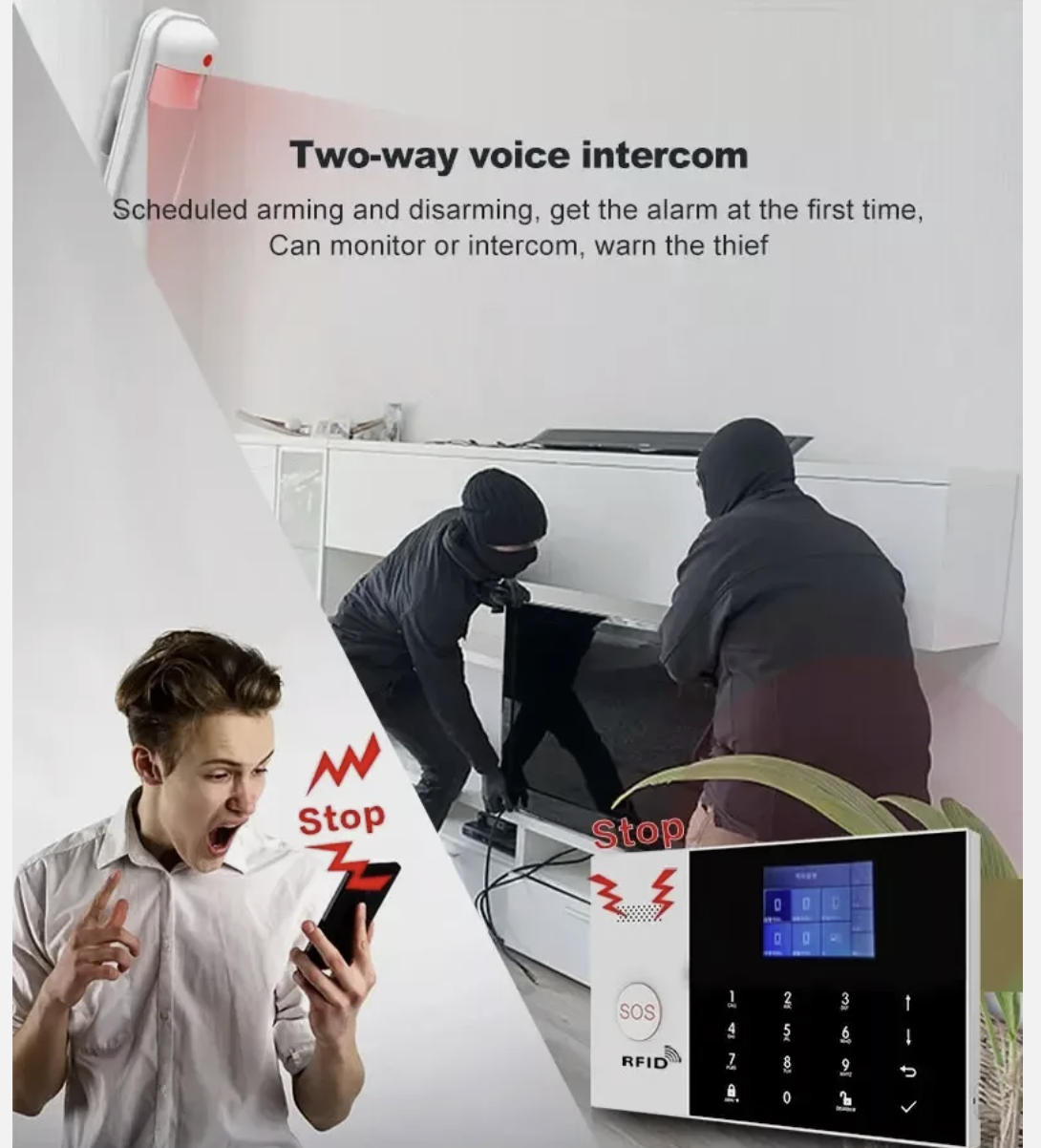 Wireless 4G Alarm System Smart WIFI Home Office Burglar Security Alarm DIY