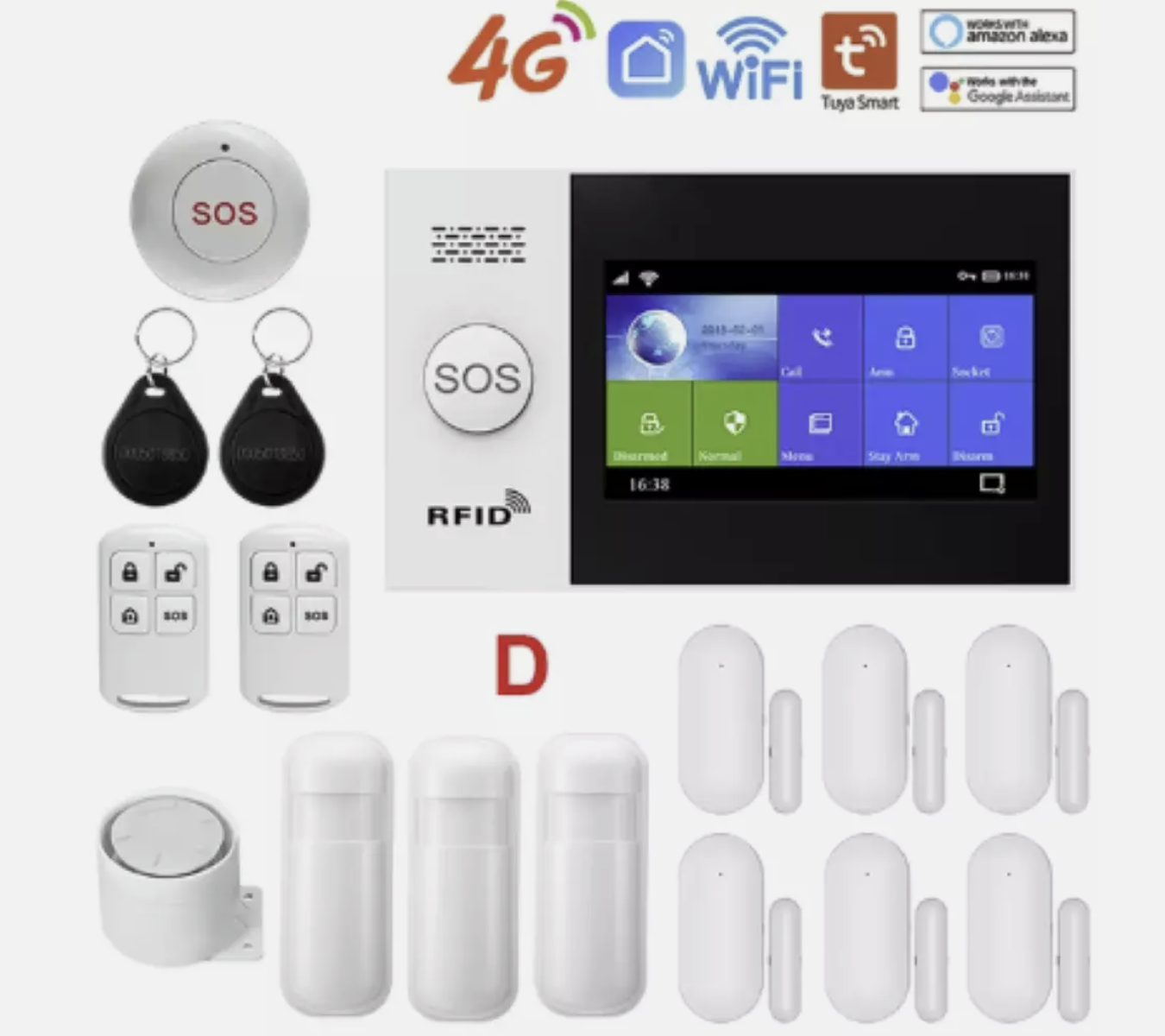 Wireless Home 4G Security Alarm System Smart WIFI Home Office Burglar Alarm DIY