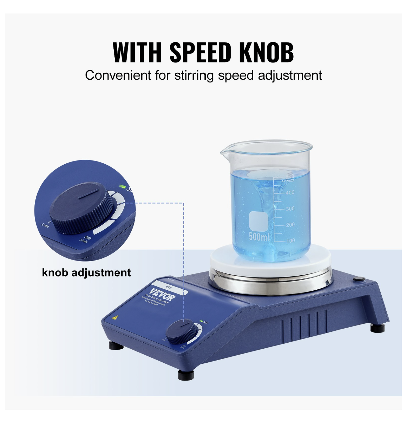 Vevor Magnetic Stirrer Stir Plate Kit – 0–1500 RPM Adjustable Speed, Max 22L Capacity MS-S