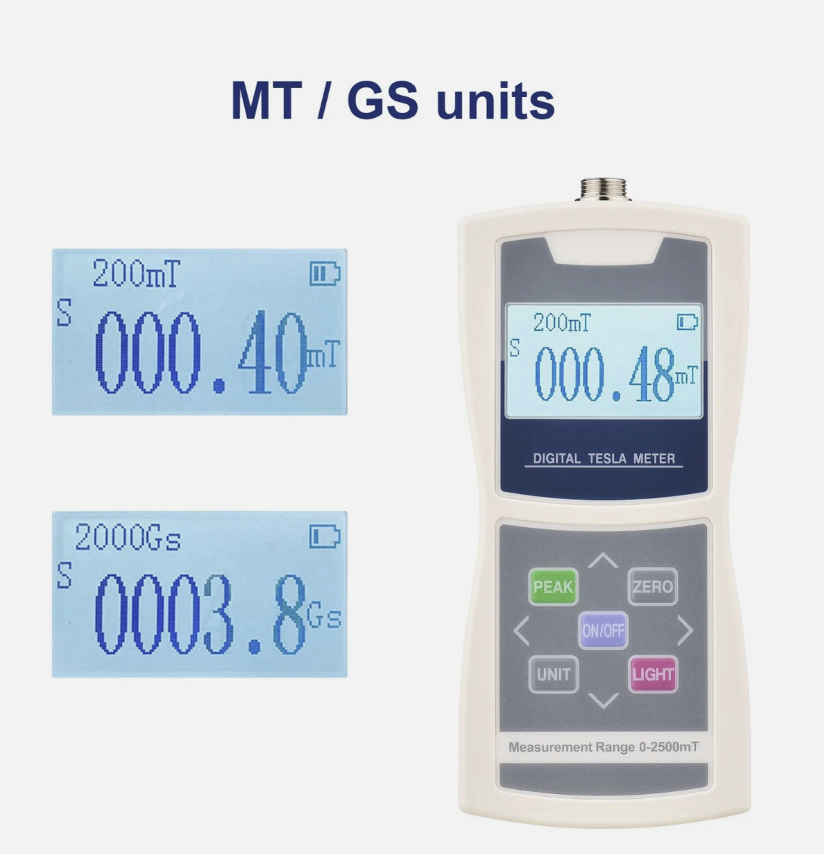Digital Tesla Meter Gaussmeter High Accuracy 0-2000mT Magnetic Field Tester L5