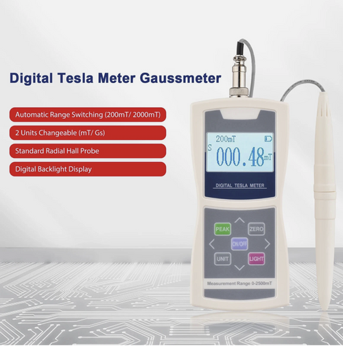 Digital Tesla Meter Gaussmeter High Accuracy 0-2000mT Magnetic Field Tester L1