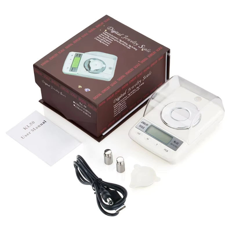 Scale Electronic Mini Balance 50g x 0.001g High Precision Analytical Weighing