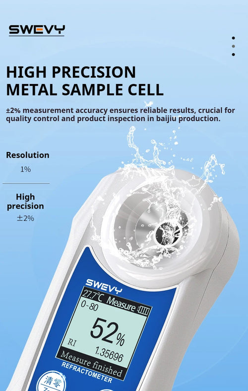 Refractometer Alcohol 0‑80% Digital High Accuracy Tester Meter SW80S