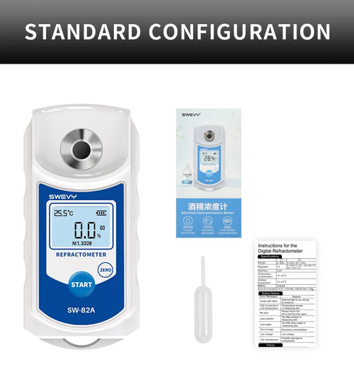 Refractometer Alcohol 0‑80% Digital High Accuracy Tester Meter SW82A