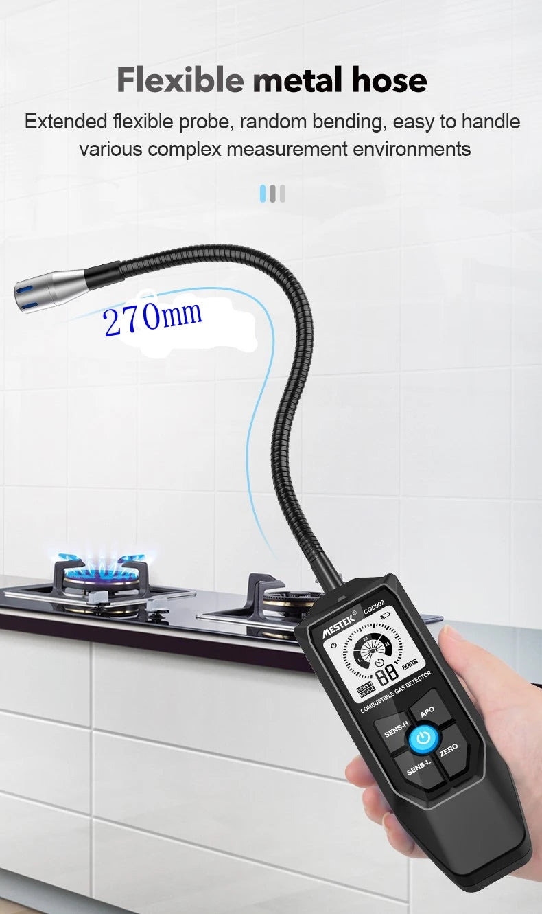 Gas Leak Detector Combustible Flammable Natural LPG Tester Mestek G