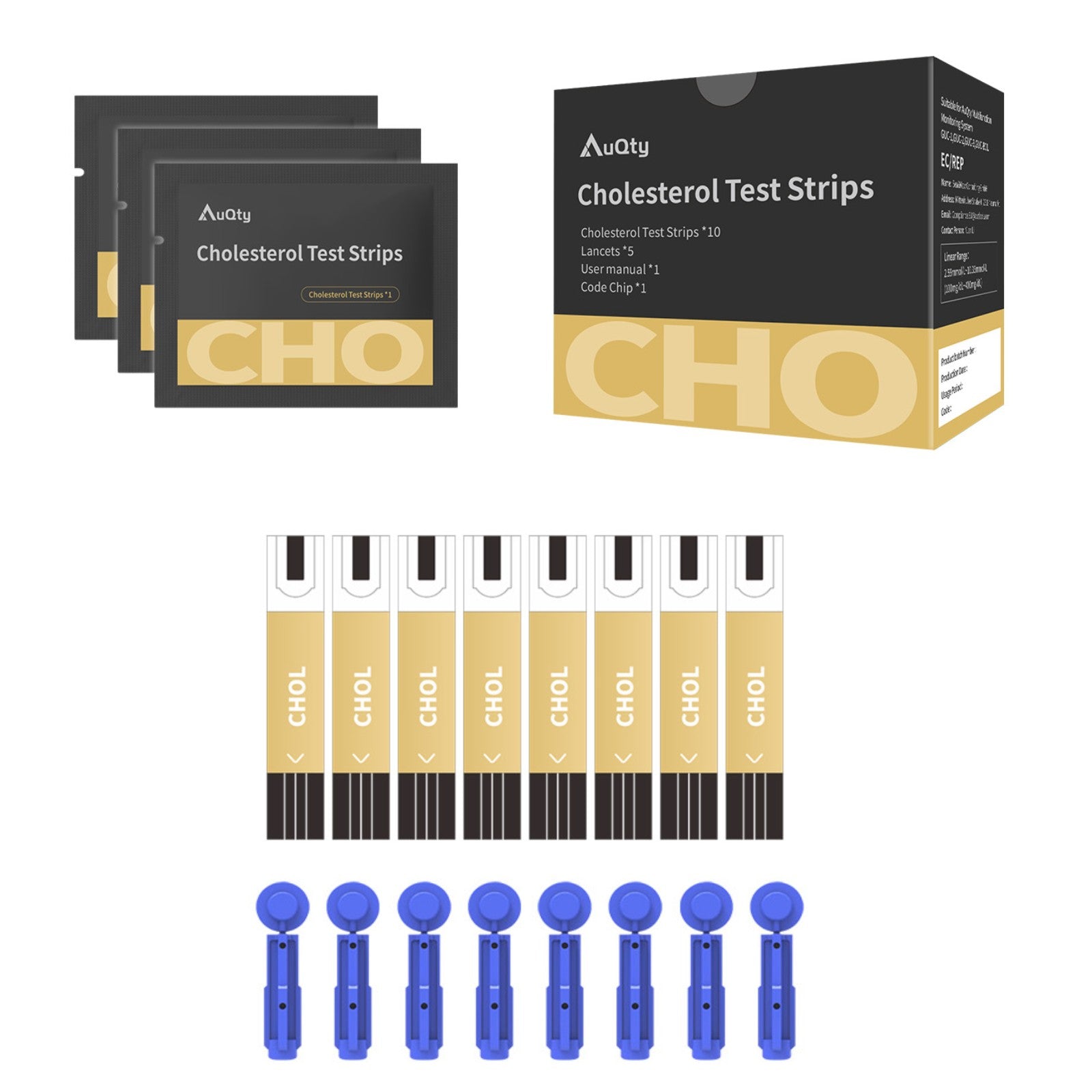 Cholesterol & Uric Acid Meter 2-in-1  with Test Strips & Lancets