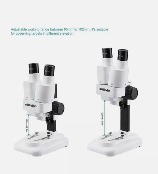 Microscope Stereo 20x with Phone Holder For Factories Laboratories Schools