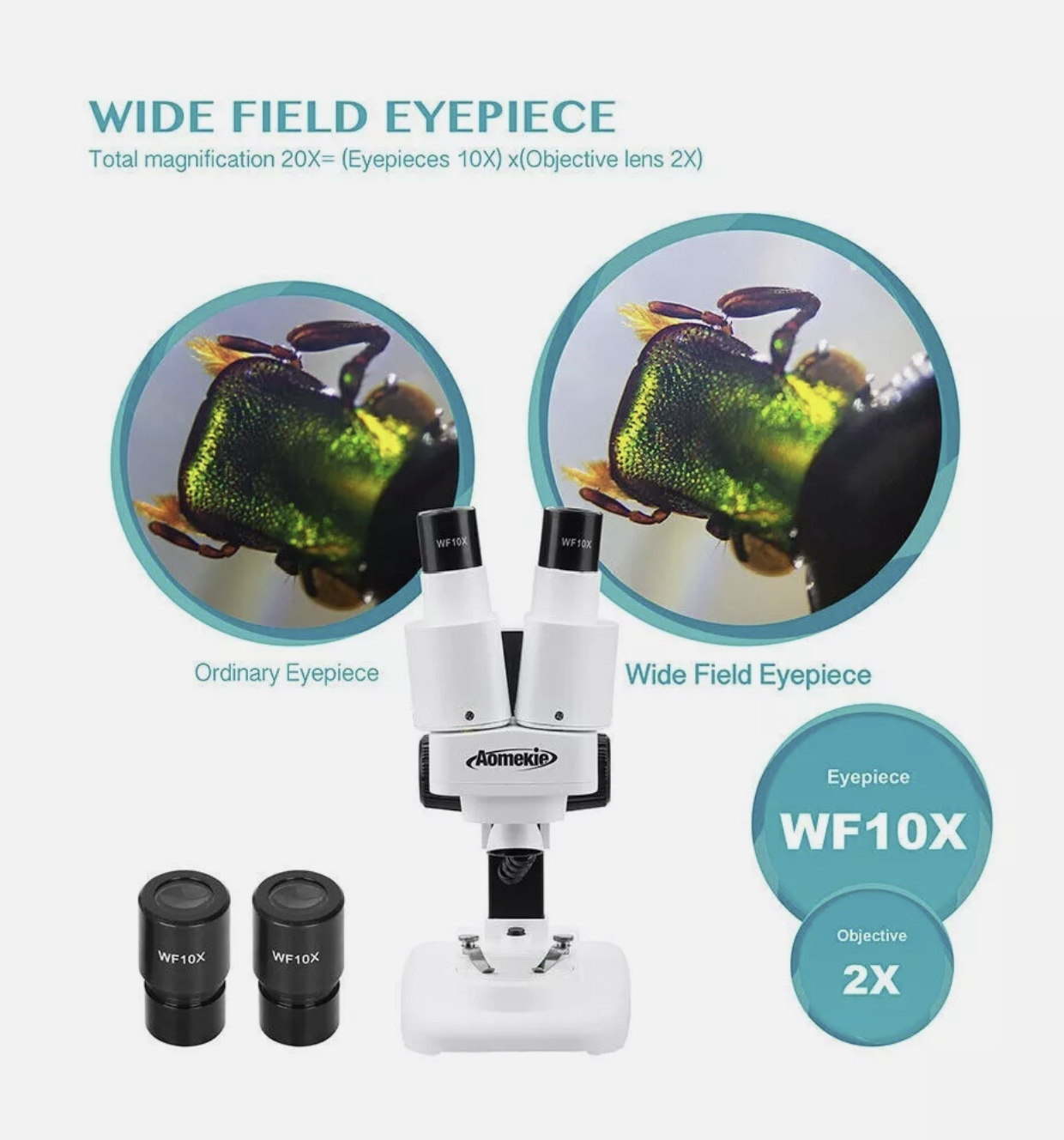 Microscope Stereo 20x with Phone Holder For Factories Laboratories Schools